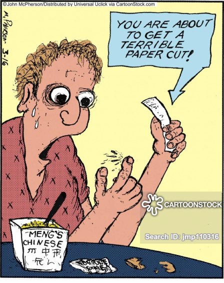 'You are about to get a terrible paper cut!'
